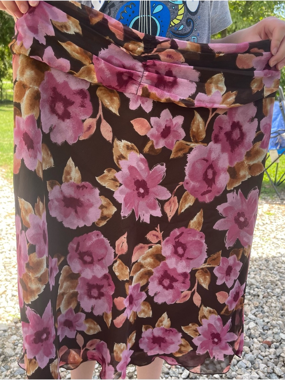 Tailor B. Moss Pink and Brown Floral Skirt